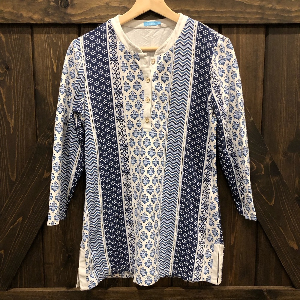 J.mclaughlin biscayne tunic top Catalina cloth size small